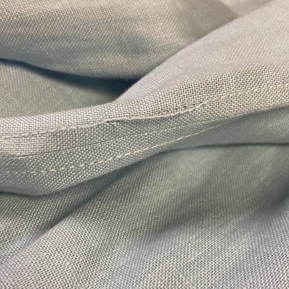 Talbots Pure Irish Linen Open Front Blazer Jacket Baby Blue Sz Petite Small NWT - Picture 5 of 5